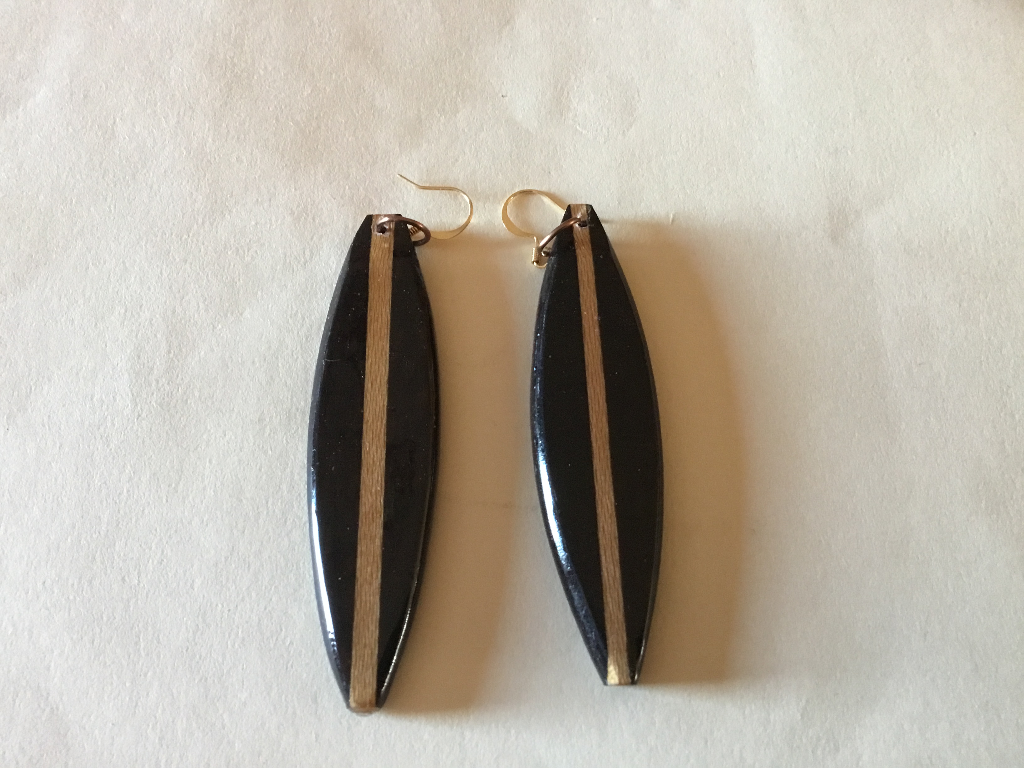 3" Black Wood Earrings (2005) W.S. Woodmasters